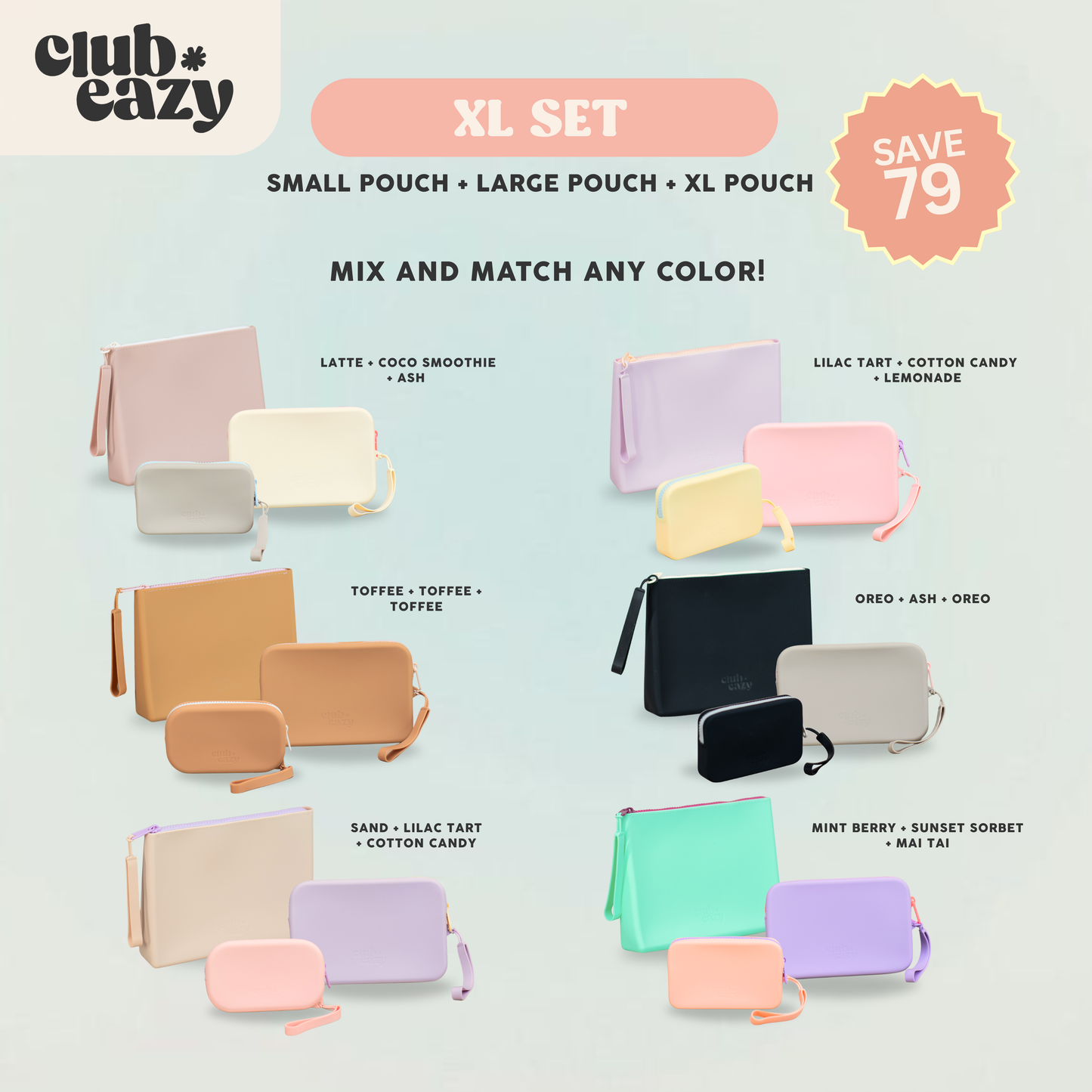 XL Set (Set of 3, XL + Large + Small Pouch)